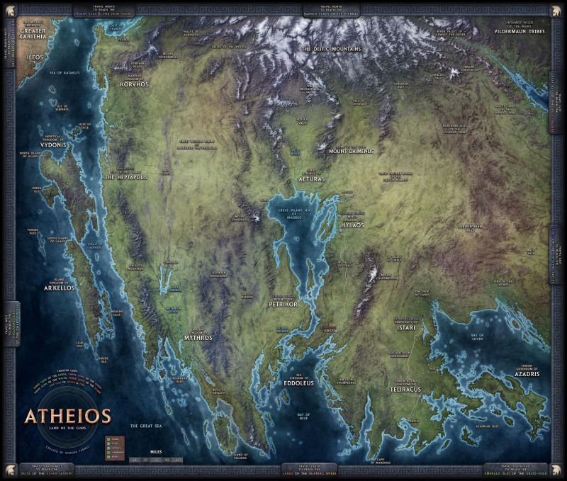 Map of Atheios, +Worldbuilding - A map and setting inspired by the Bronze Age, and Greek Mythology (Free) (No AI)