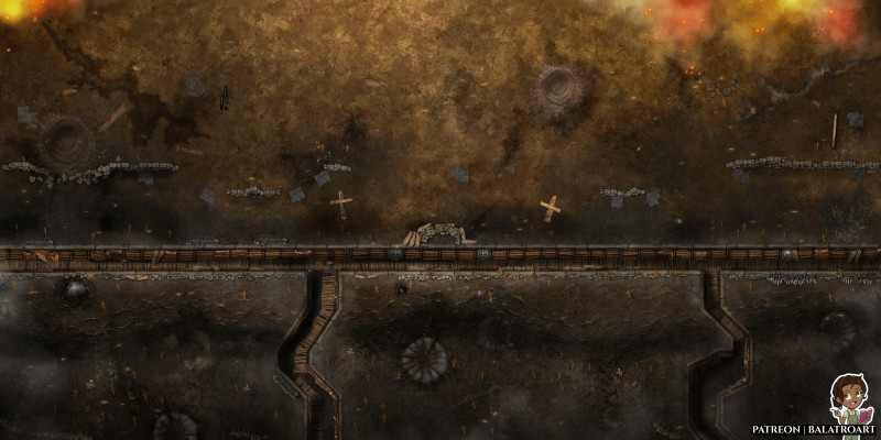 Trench Crusade inspired battlemaps! Steel Necropolis, no man's land, the northern Hellmouth and more.
