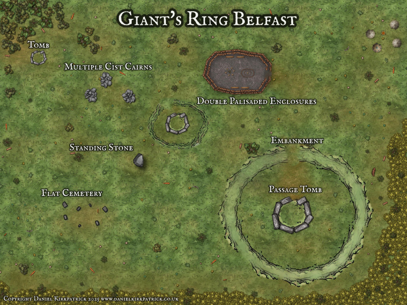 [OC] Giant's Ring Henge Site Map Reconstruction