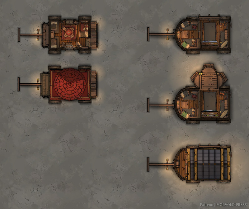 Small Party & Bardic Troupe Wagons [25 x 21]