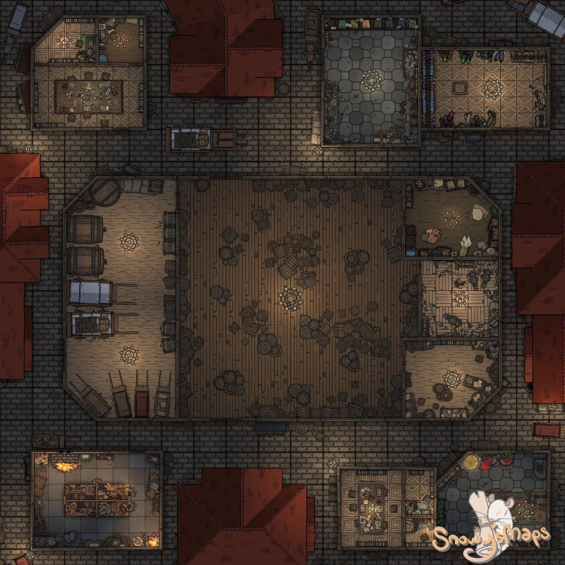 [35x25] Warehouse City Shops Night