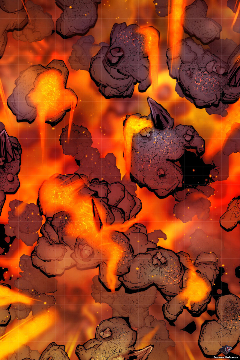 Floating Lava Islands Battle Map 26x39