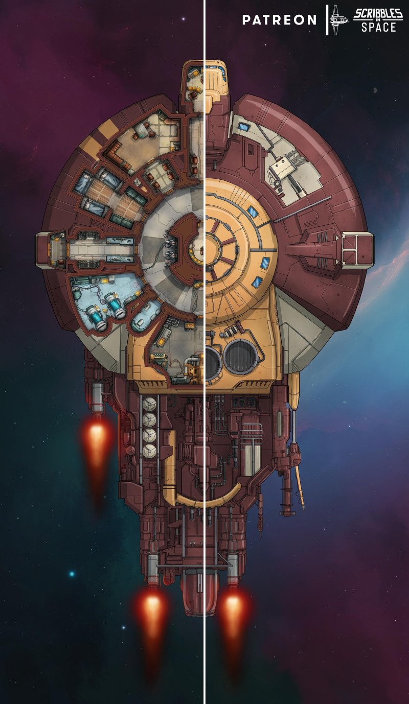 The Lunataspis – Horseshoe Crab-Inspired Freighter | Sci-Fi Battlemap (36x62)