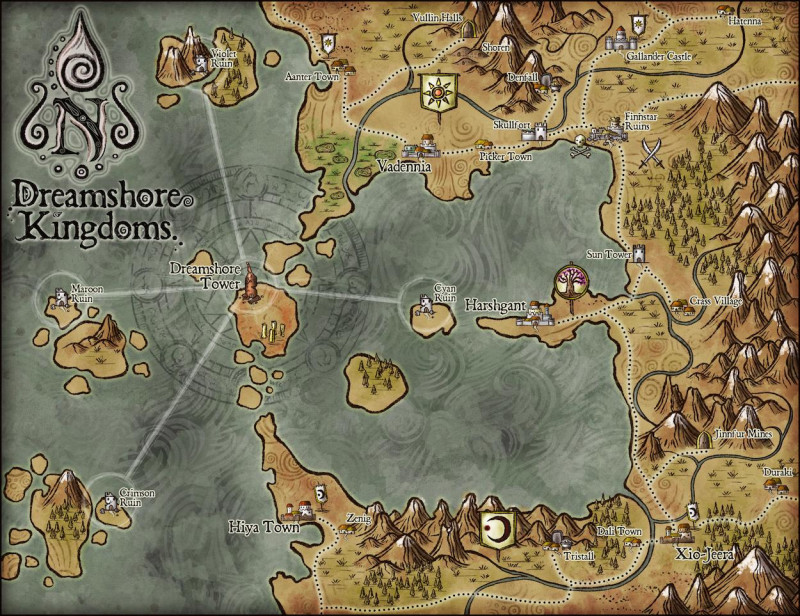 Map 225 - Dreamshore Kingdoms - Regional Map