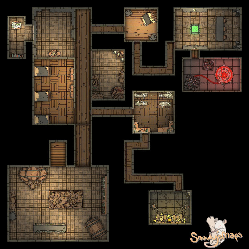 [30x30] Multifloor Mansion Basement Acid Ritual