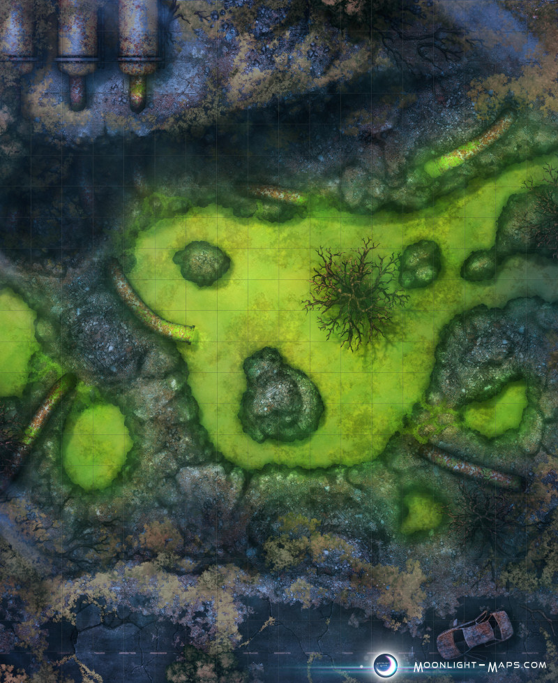 [OC] Acid spill? Or ruins from a civilization long lost? Your players can explore the Toxic Spill now! [18x22]