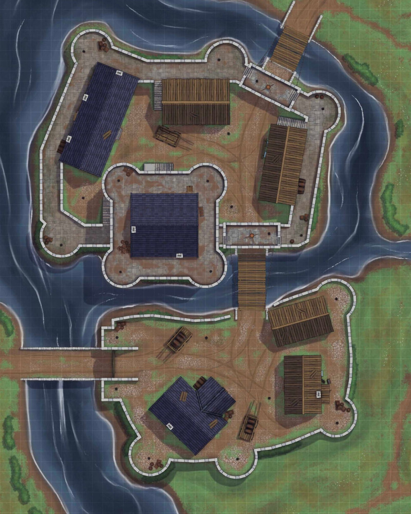 Drakenbrück Castle - 3 level battlemap - 45x60 - RC