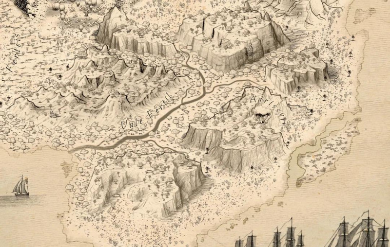 My map for my home game. The Island and city of Saturnalia!