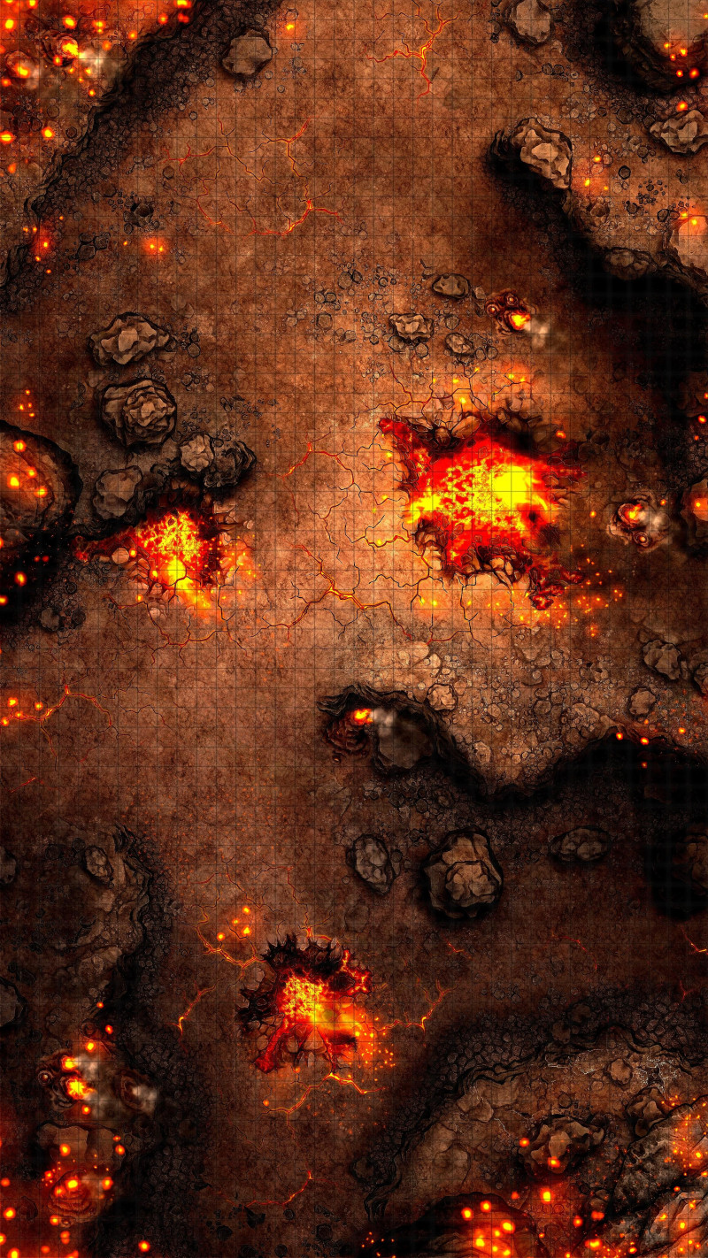 Volcanic Wasteland 64x36 Battlemap by Runebear Cartography