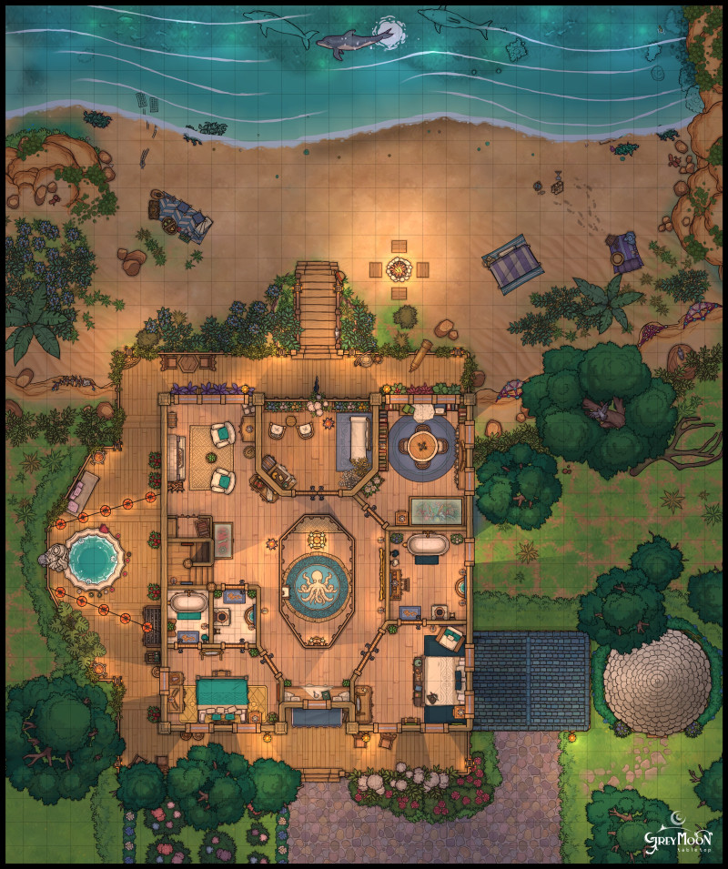 The weather is warming up and your adventurers want a vacation. Why not take a beach episode at the Summer Beach House? [31x37]
