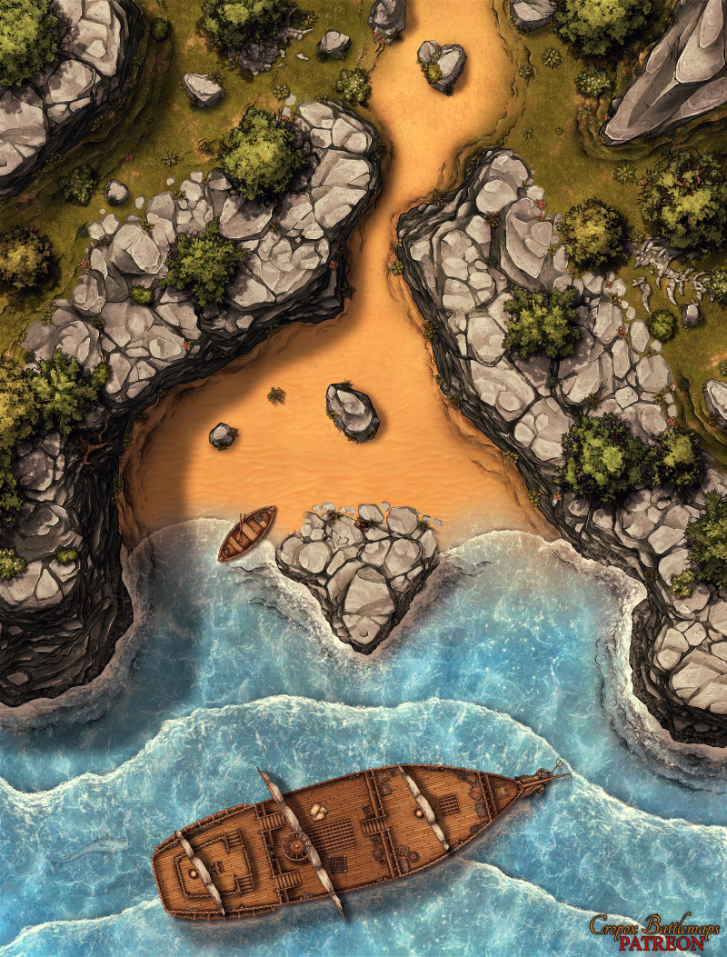 Cliffside Beach 30x40 battle map
