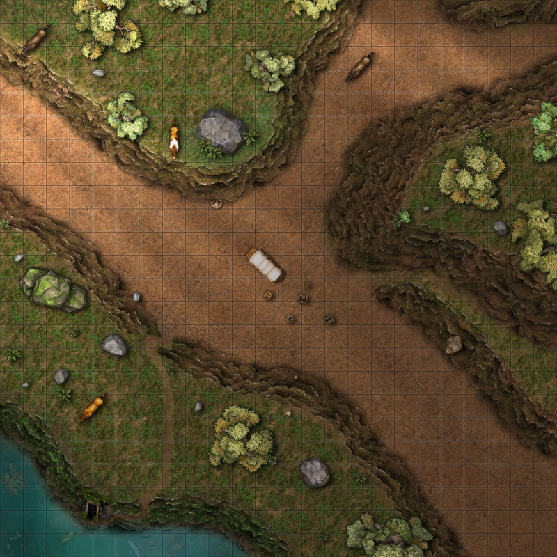 Roadside ambush 24x24 with and without grid