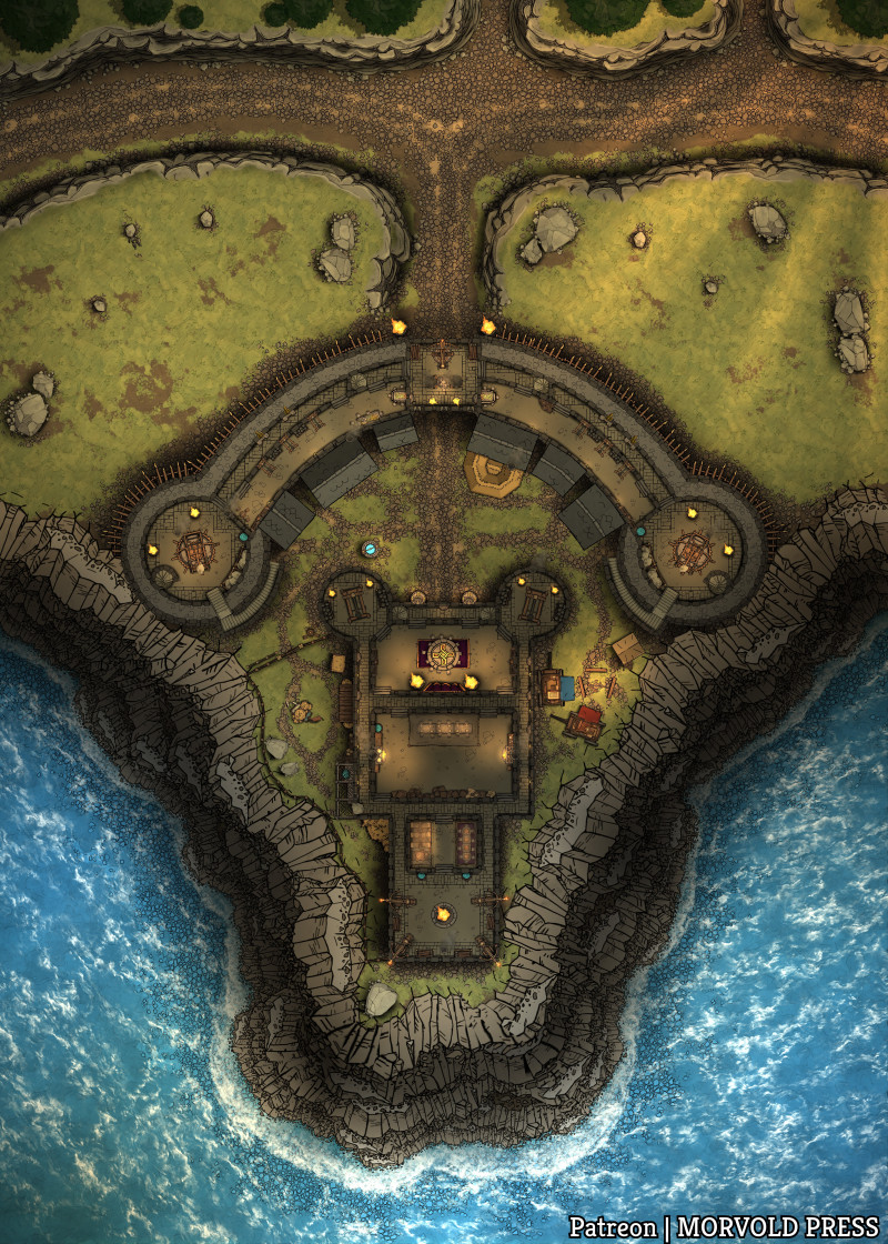 Dwarven Coastal Fortress & Ramparts | Thornhold [100 x 140]