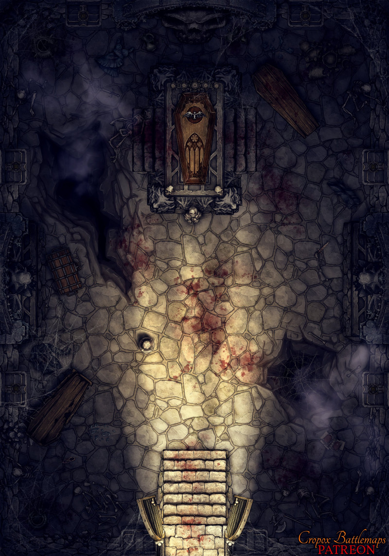 Tomb of the Undying Hunger 7x10 battle map - 2 variants