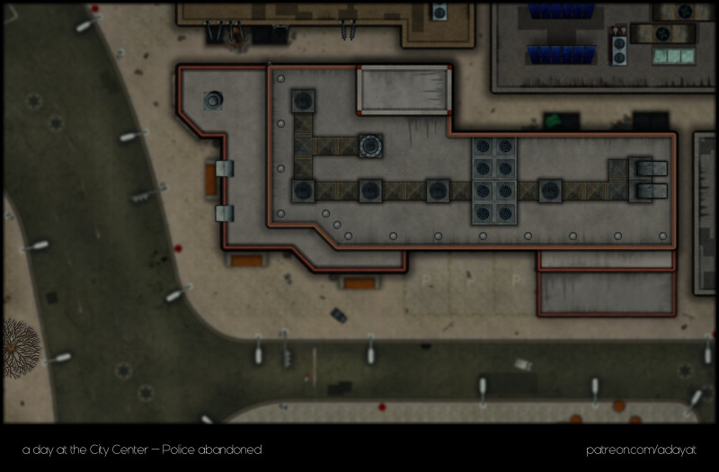 I wonder what kind of useful loot we might find in this abandoned police station! - A day at the city center - Police Station - 4 Level - abandoned variant [32x21] + Floorplan Handouts