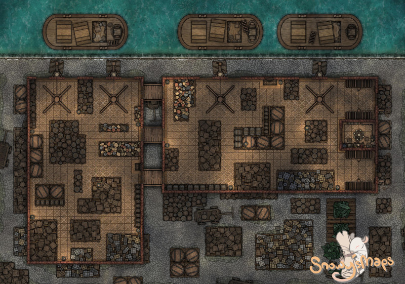 [57x40] Dock Warehouse First Floor Night