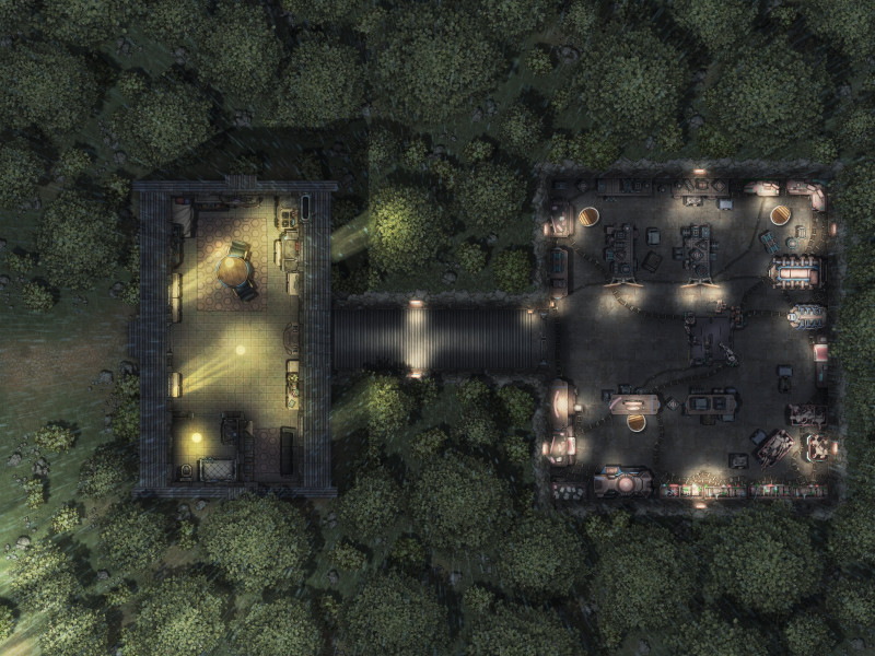 Scifi Forest Home with Secret Lab (2 variants)