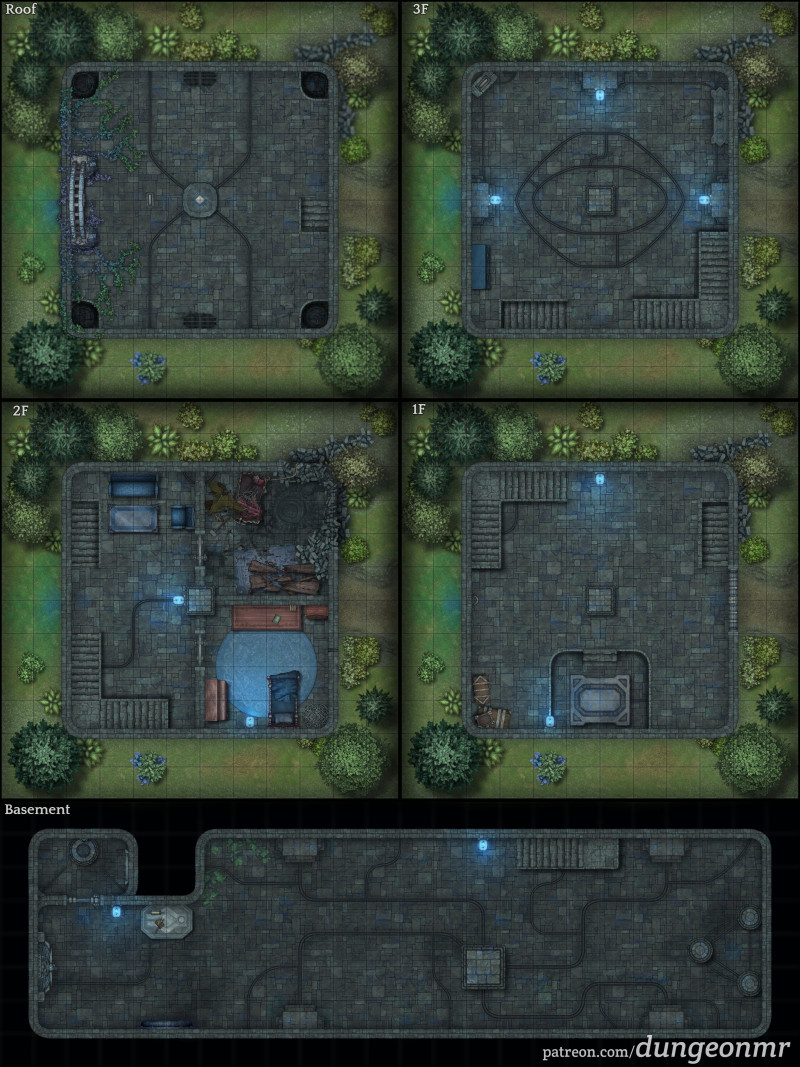 Tower of Lost Currents — 24×32 Arcane Tower Battlemap