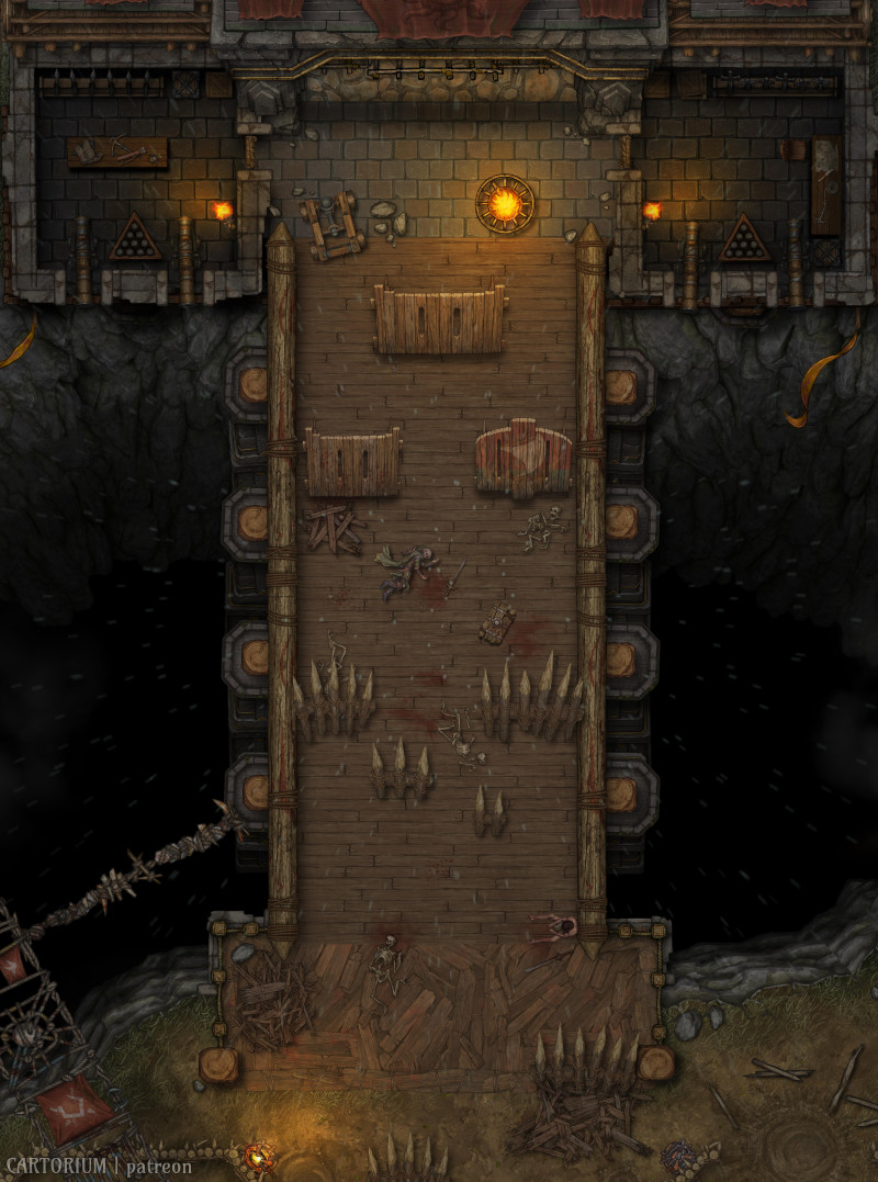 The Battle Bridge - Free 4k Map & VTT support! [26x35]