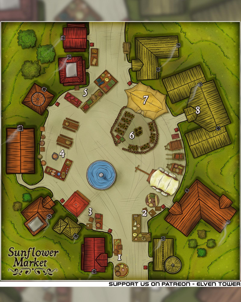 Sunflower Market - Encounter Town Map