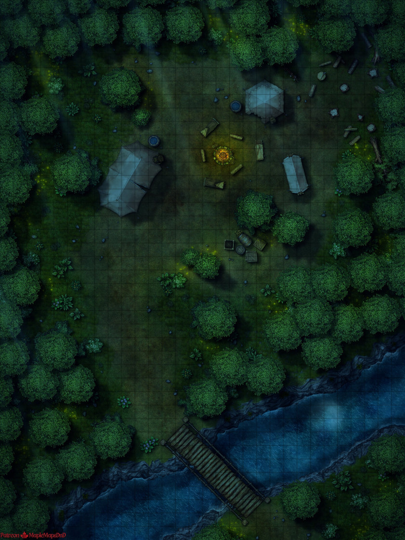 Forest Camp 8 Variants [30x40] [Battle Map] [No AI] [OC] [Art]