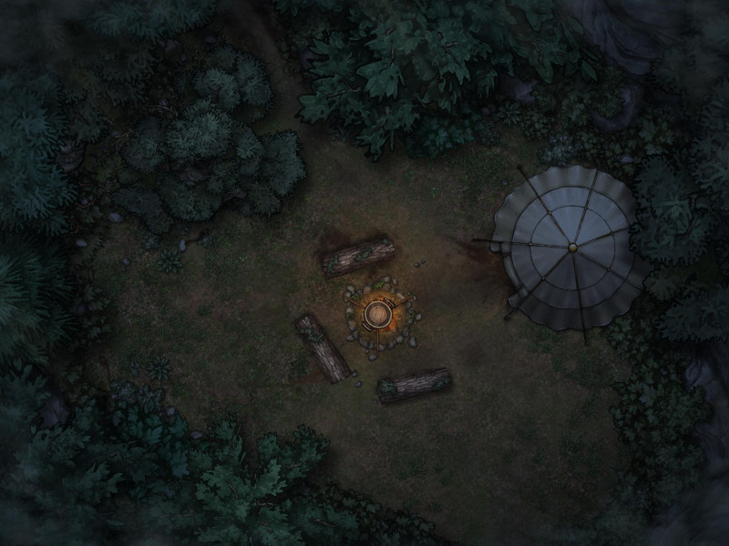 Moonlit Forest Camp