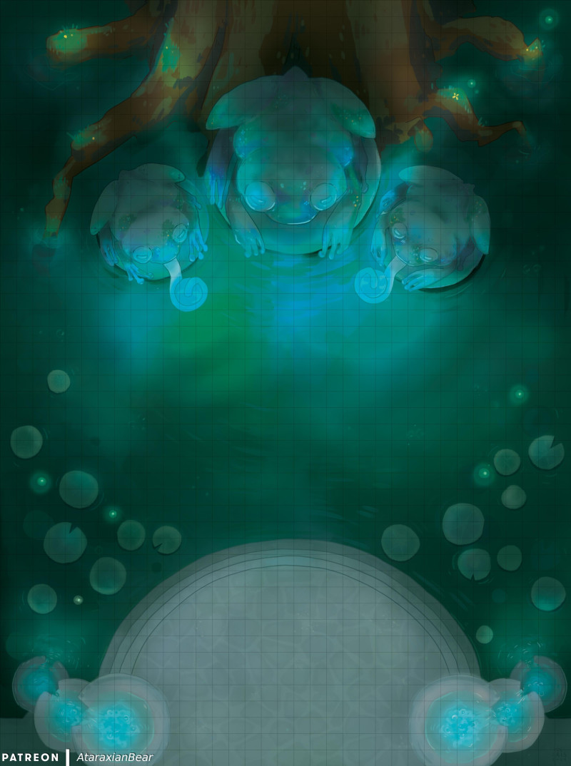 Patient statues of toads lying in wait [35x47]