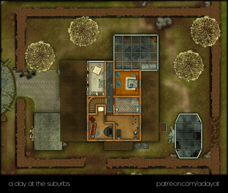 a day at the suburbs – suburbian house no.3/5 [26x22] [abandoned version]
