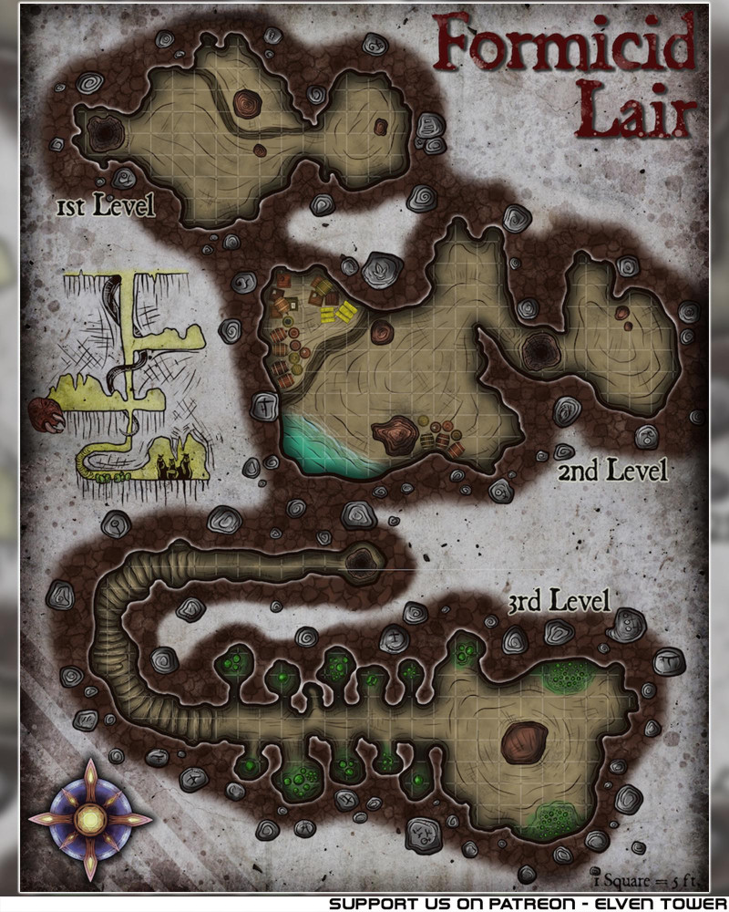 Cave Dungeon Map - Formicid Lair 205/909