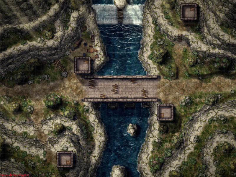 Toll Bridge [40x30] [Battle Map] [No AI] [OC] [Art]