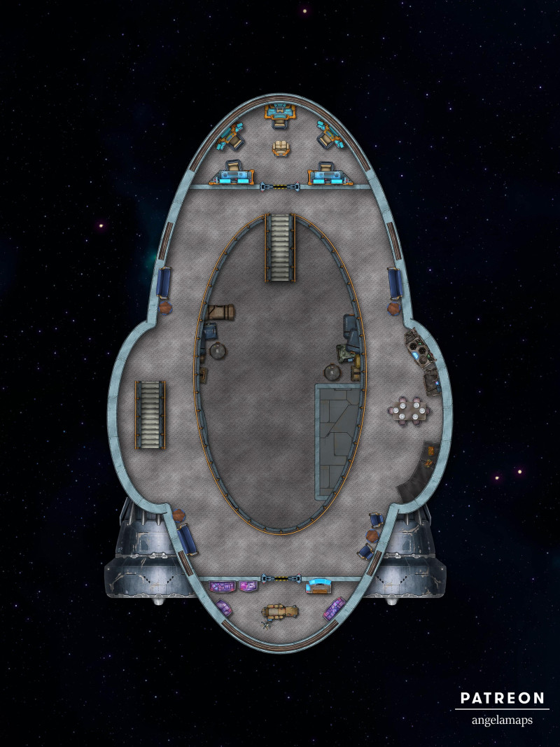 Spaceship [battlemap] from Angela Maps - 3 versions! [art]