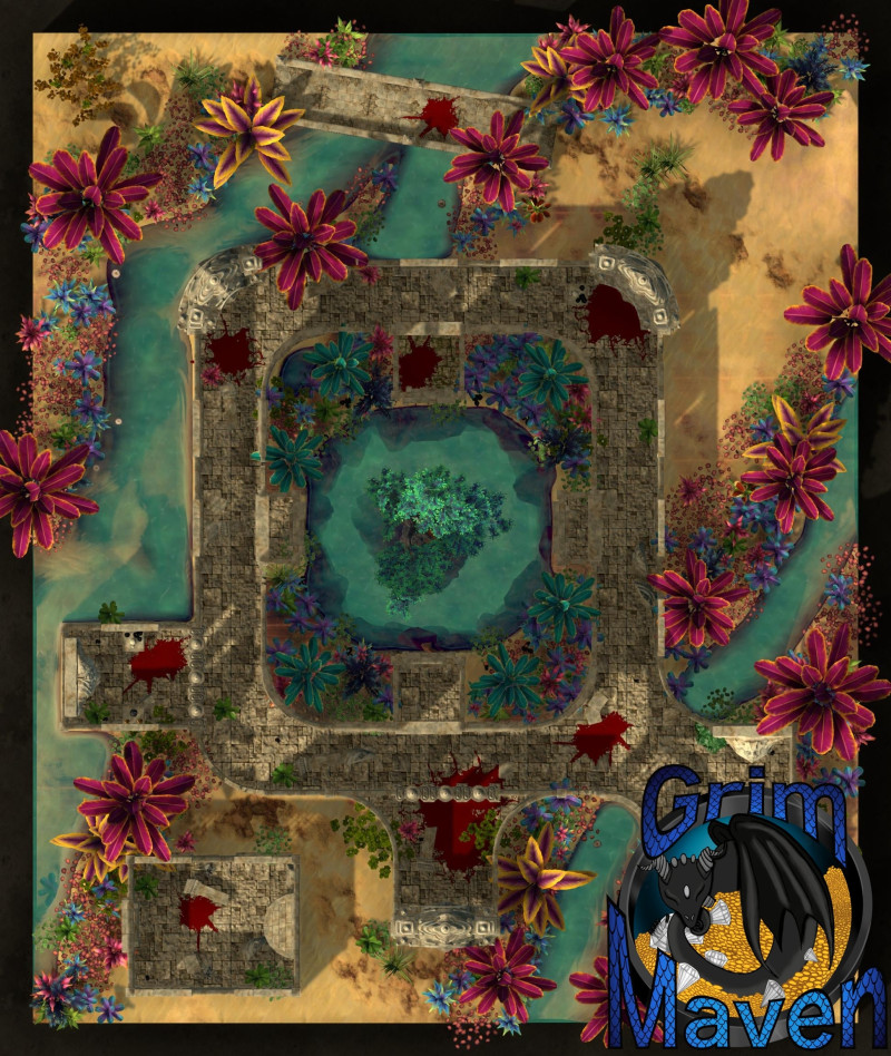 "Reclaimed Temple" (27x32) the desert tried to claim it. Something else claimed it first.