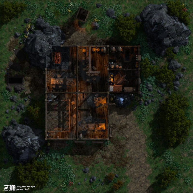 Trollz Hedd tavern [25x25] - a den of cheap ale and even cheaper blood.