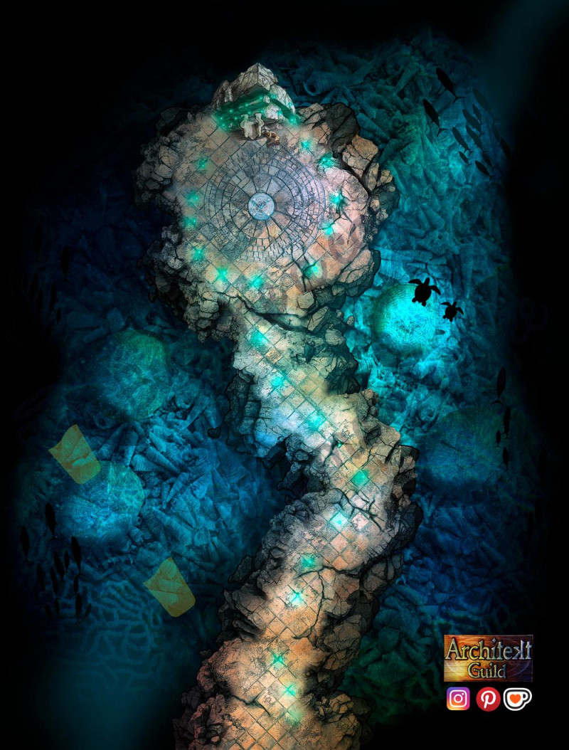 Throne of Tides (rpg fantasy battlemap)