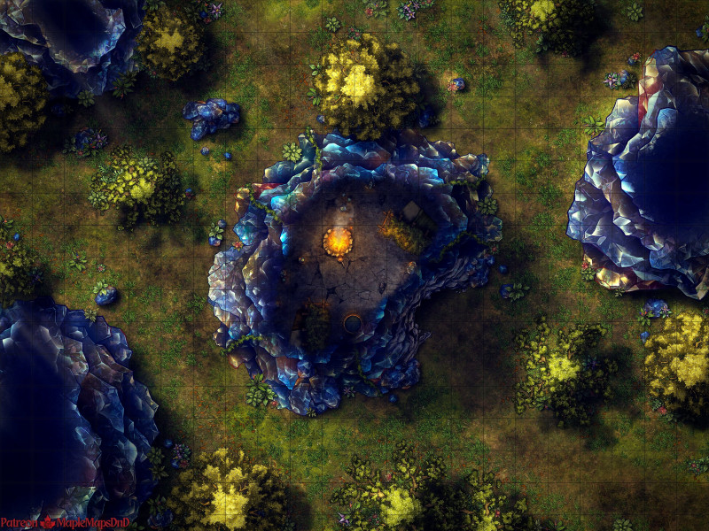 Obsidian Cave Camp [22x17] [Battle Map] [No AI] [OC] [Art]