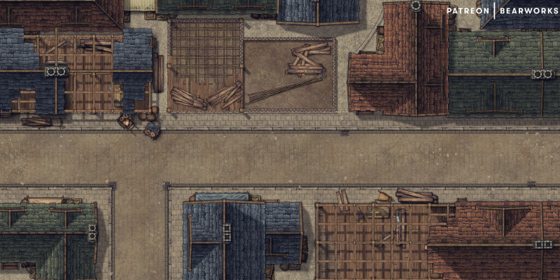 Alley Construction | Battlemap | 30x15