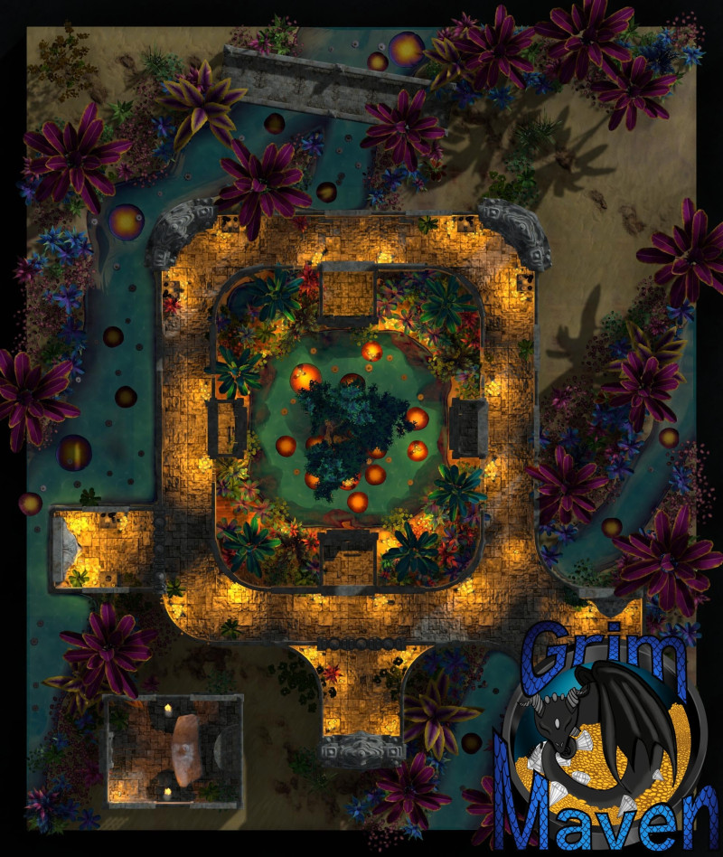 "Reclaimed Temple" (27x32) the desert tried to claim it. Something else claimed it first.