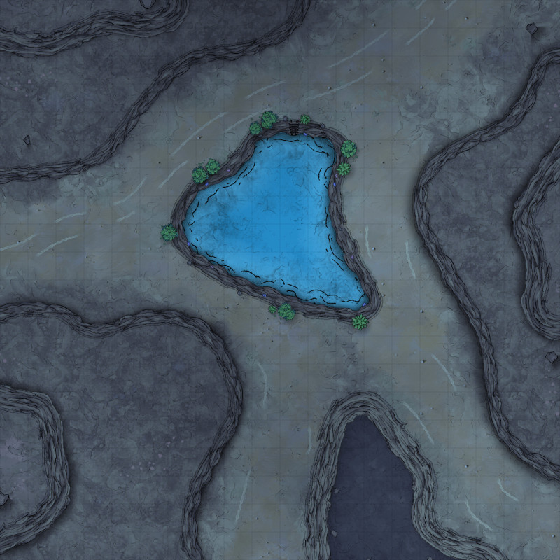 Random Mountain pass with small pond