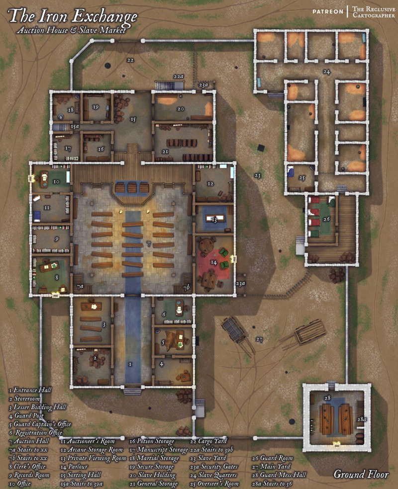 The Iron Exchange - Auction House and Slave Market - 39x48 - RC