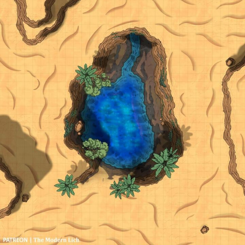 Desert Oasis Cave Entrance [30x30][Battlemap][OC]