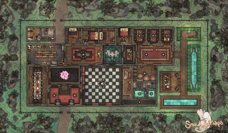 [67x39] Gothic Manor Ground Floor Day