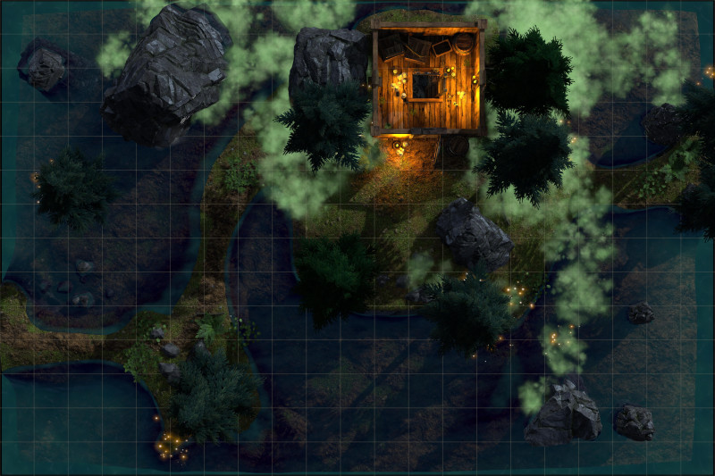[OC] The Witch's Brew — a hidden woodland cabin conceals an alchemist's underground bar