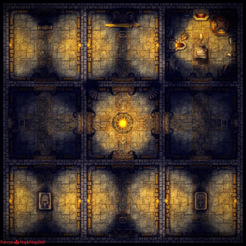 Dwarven Tomb Puzzle by MapleMapsDnD | [Battle Map] [No AI] [OC] [Art]