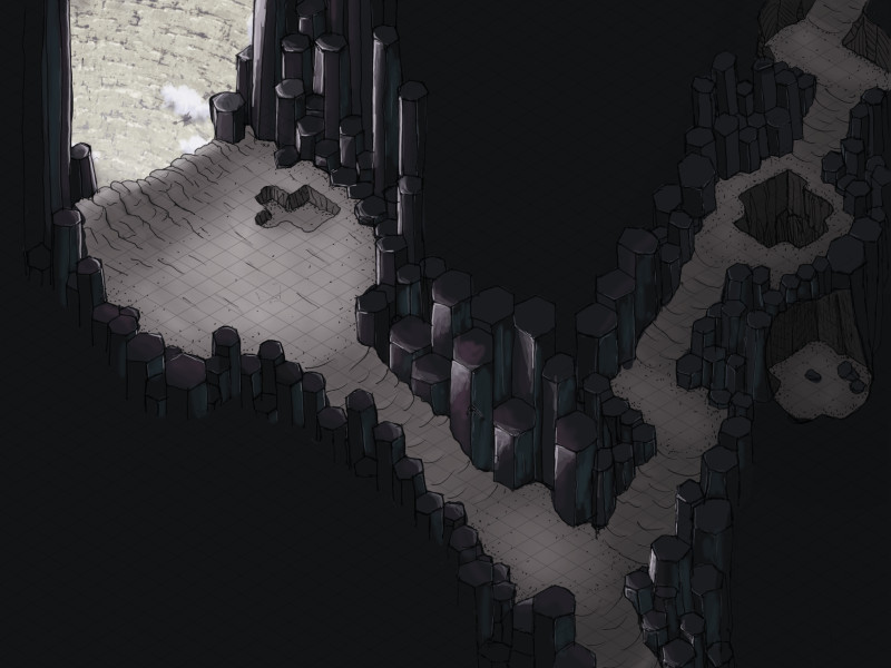 Basalt Pillars Exterior [34x44] and Interior [48x36]