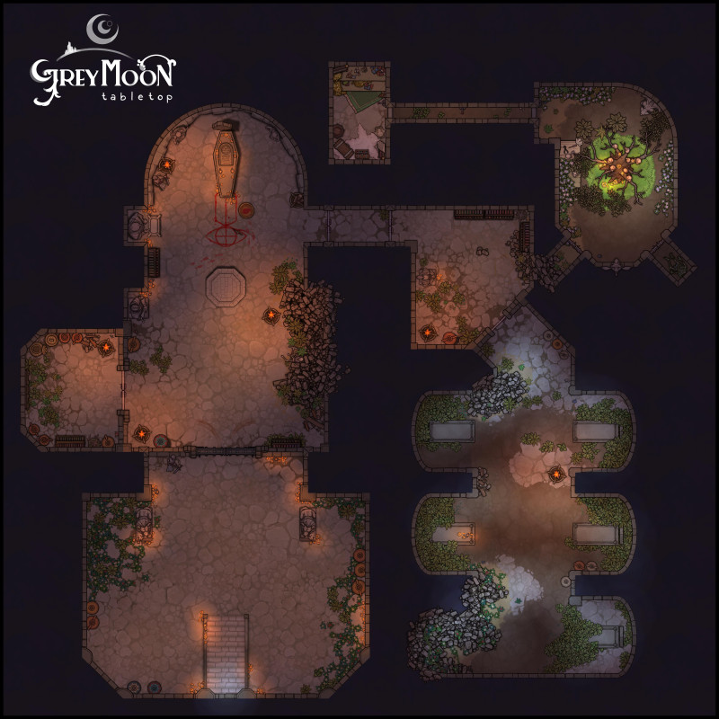 The Occultist's Tomb: Dungeon + 11-page Adventure Guide [35x35]