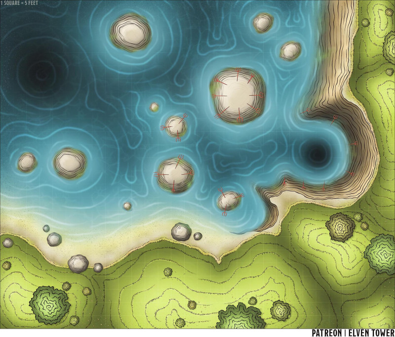 Trident Beach - Home to the Sahuagin barbaric tribes.