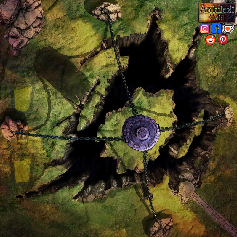 Chains of the Arcane Vault (fantasy rpg map)