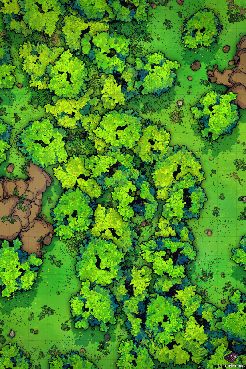 Forest Wilderness Battle Map 26x39