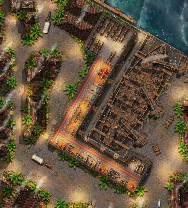 Port Sorrow Shipyard (EA: Day/Night; Individual Buildings; Full res. in description)