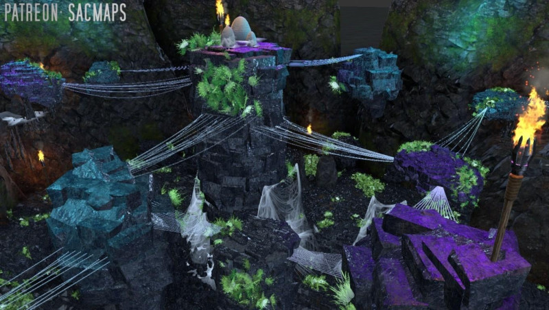 Oh, goodie. Webs. That's never a bad sign. (LAIR OF THE PHASE SPIDERS, 35x30 - free day & night maps, plus 1000+ more free!)